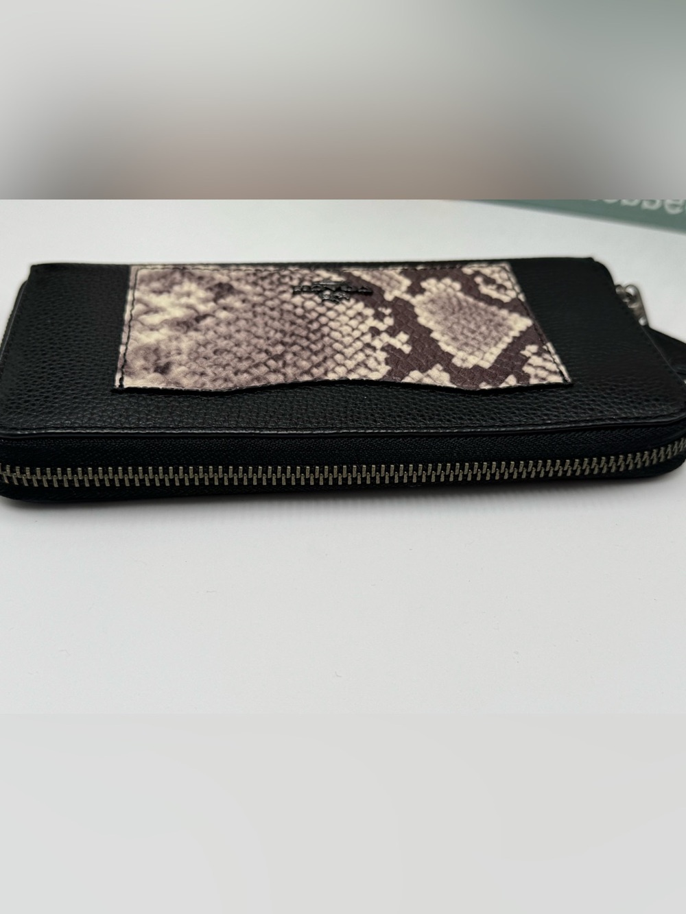 Coach Accordion Zip Wallet in Pebble Leather with Python Detail - Picture 6 of 10